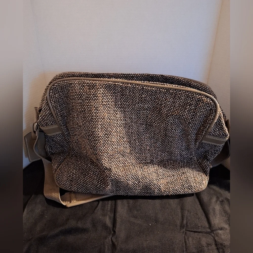 Jordache Textured Brown and Tan Messenger Bag